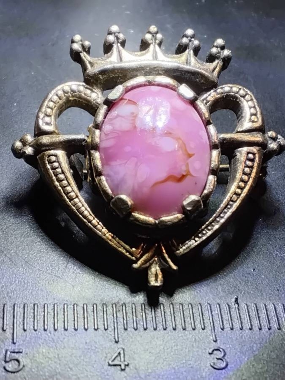 Miracle Pink Crown Heart Brooch (Luckenbooth) Celtic Scottish